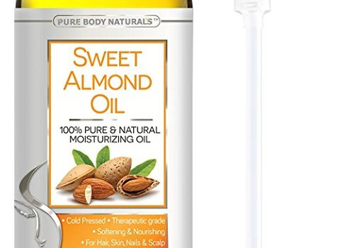 gifts for men with beards - Pure Body Naturals Triple AAA+ Grade Sweet Almond Oil for Skin and Hair
